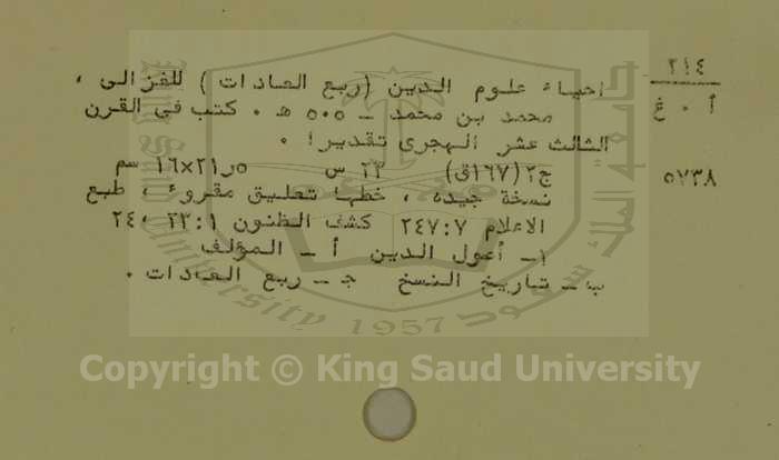 احياء علوم الدين ( ربع العادات ) 